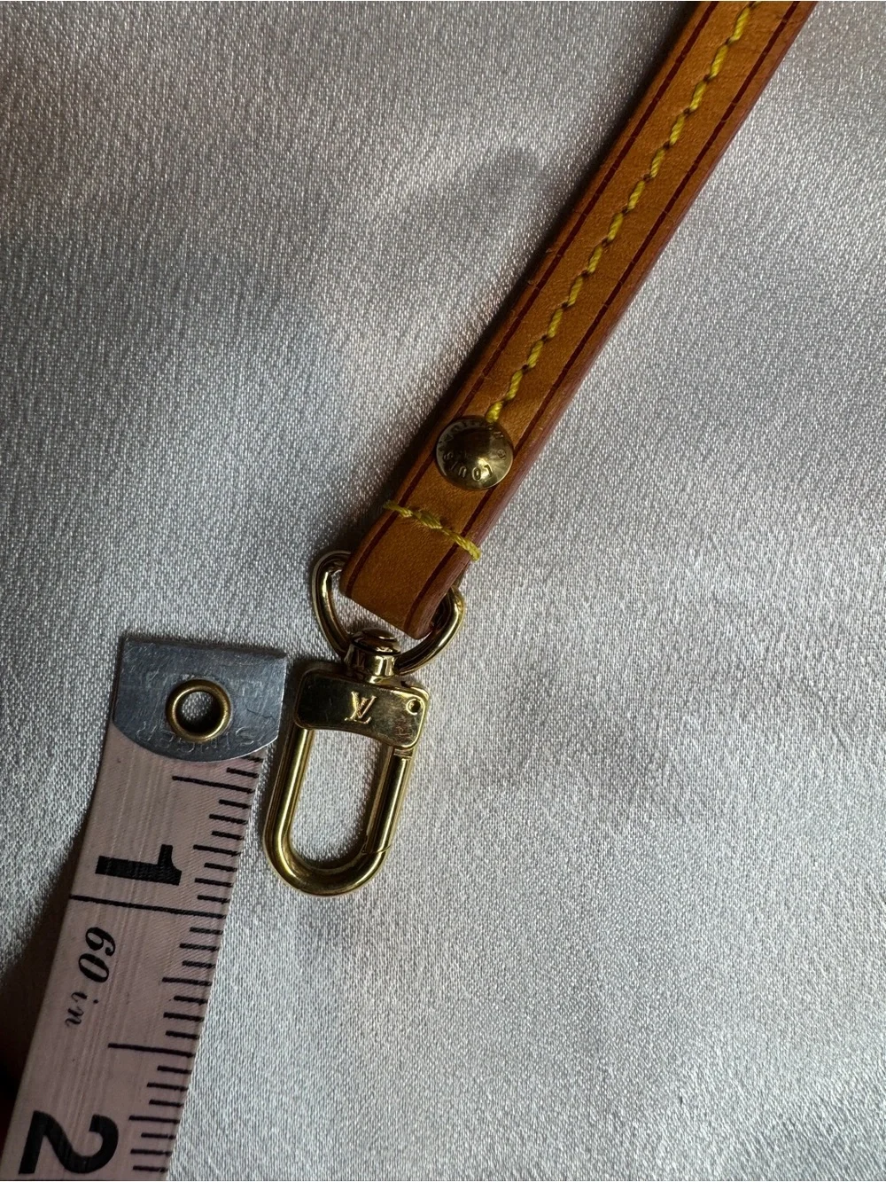 Louis Vuitton Vachetta Leather Wristlet Strap in Natural Tan